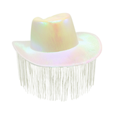 SOMBRERO VAQUERO TIRAS NACARADO BLANCO